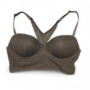 Victoria's Secret Green lace racerback strapless padded bra with adjustable stra